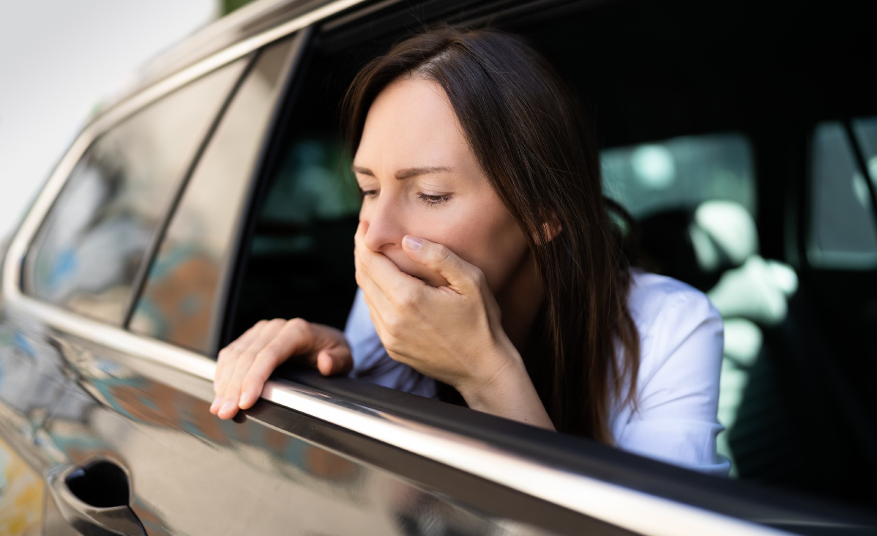Mareo coche vómito