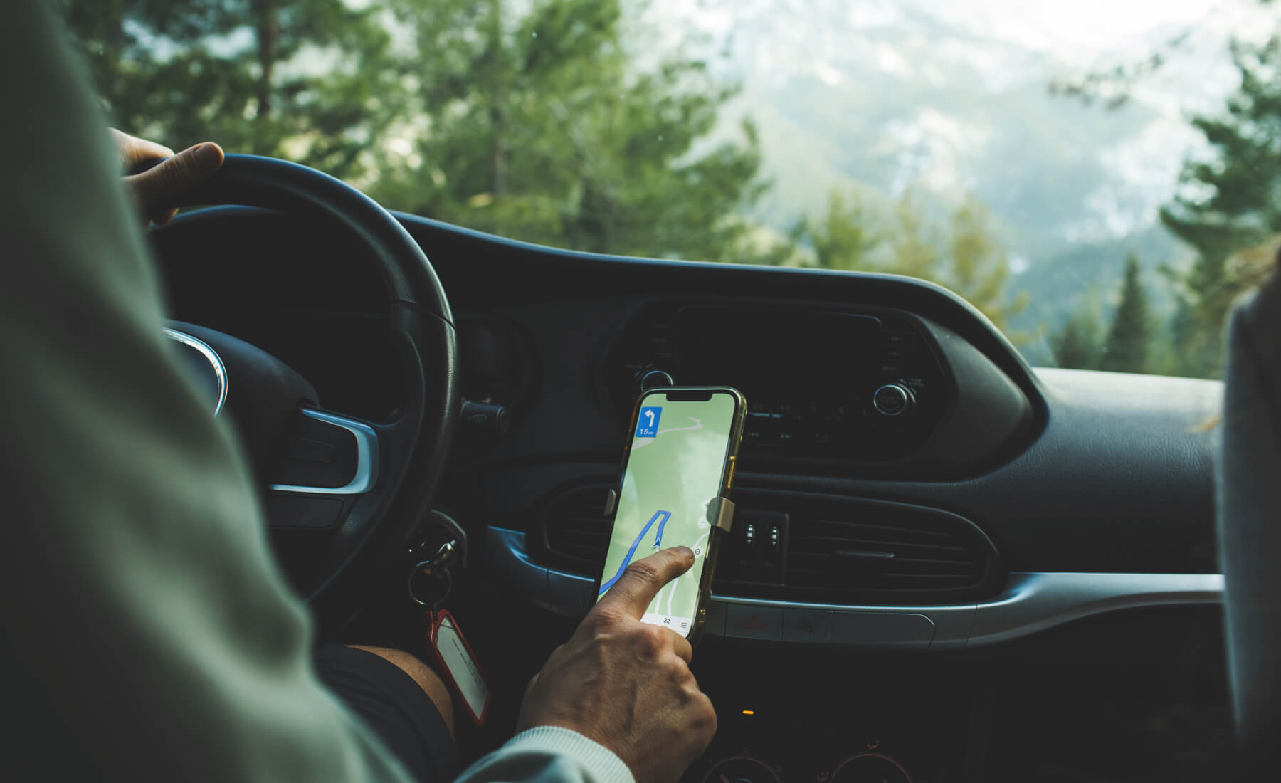 conductor tocar pantalla movil