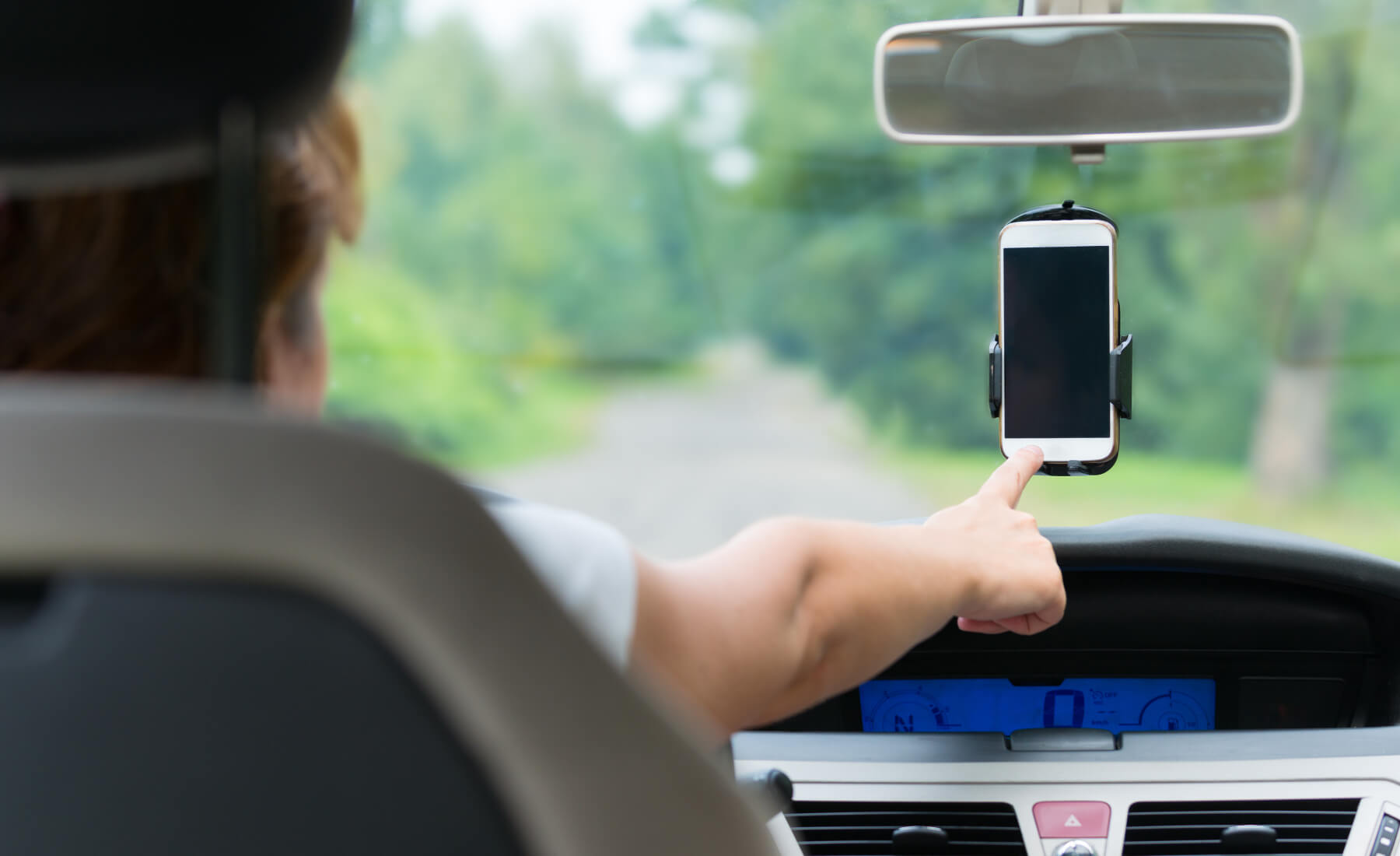 conductor tocar pantalla movil