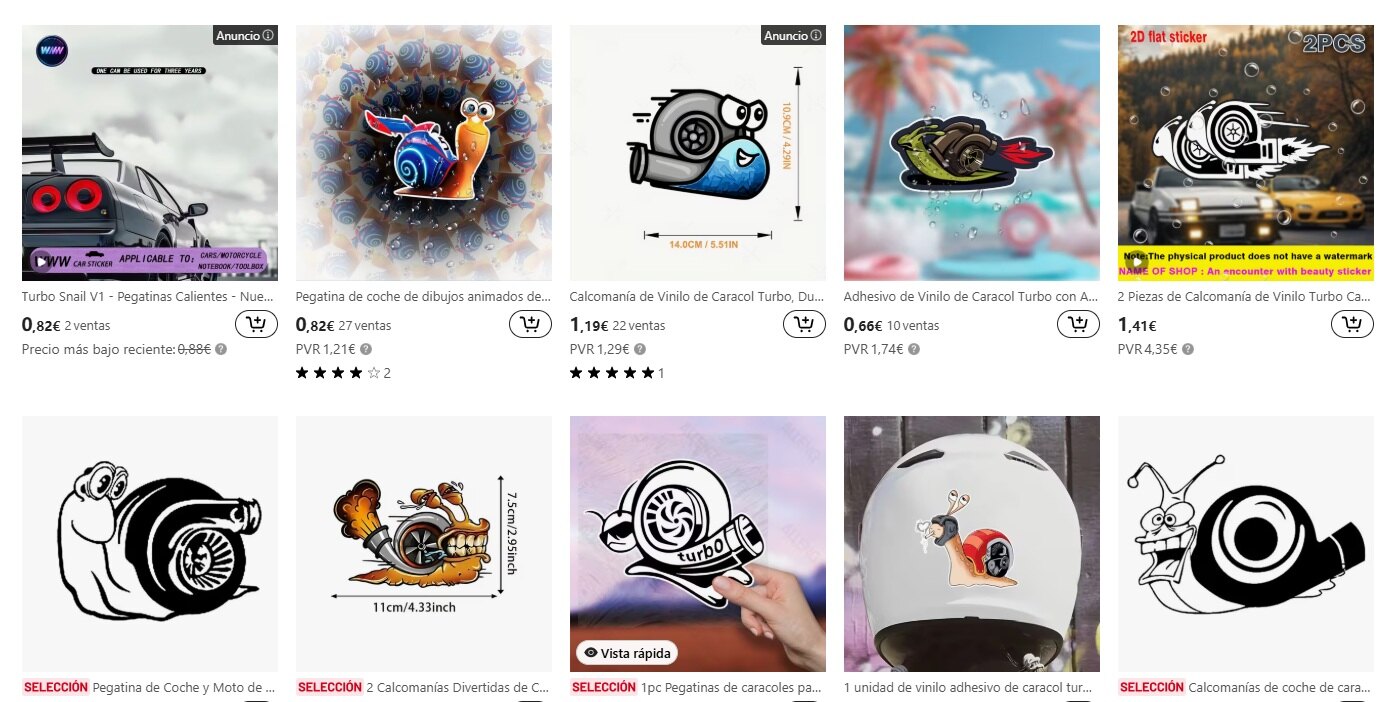 pegatinas de caracol turbo para