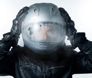 Casco moto con vaho