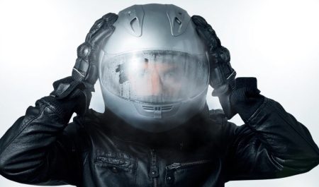 Casco moto con vaho