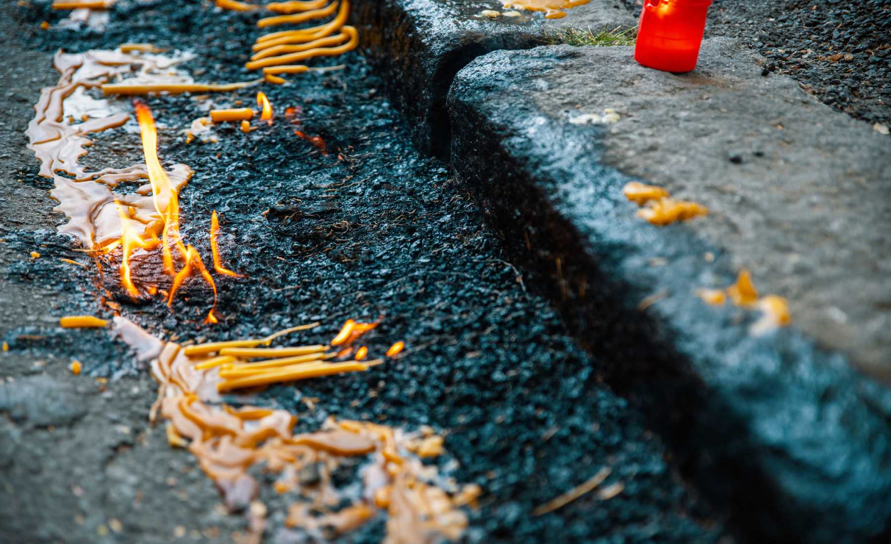 Cera en el asfalto