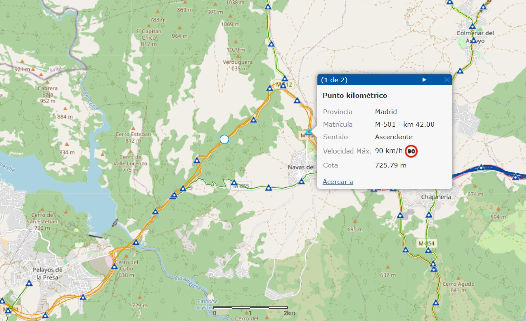 Radar de tramo Carretera de los Pantanos