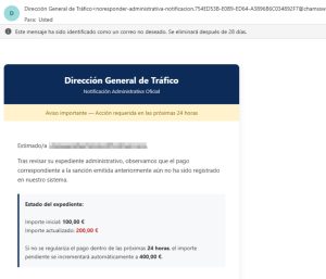 email multa falsa